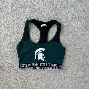 Michigan State Green Racerback Sports Bra
